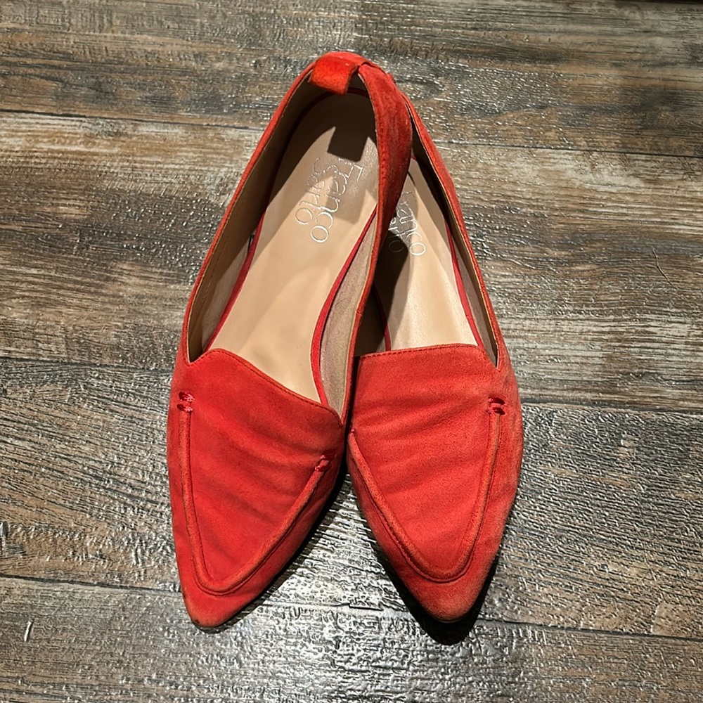 Franco Sarto red suede loafers